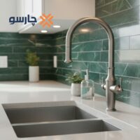 شیر ظرفشویی شاوری دومنظوره کسری مدل اسپوزا کروم مات