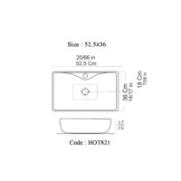 روشویی روکابینتی گاتریا مدل هما مستطیل شیر سرخود سفید